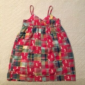 Disney Parks Mickey Mouse sundress. Madras patchwork plaid. Girls size large.